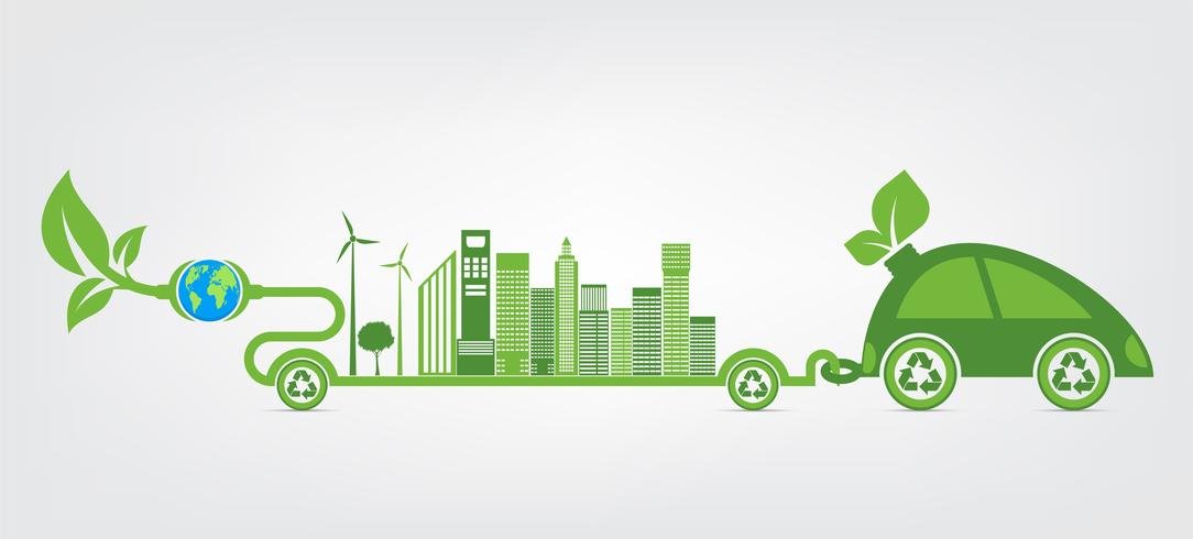 Sustainable cityscape illustration